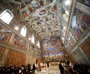 Michelangelo, Sistine Chapel Ceiling. 1508-1515. Paint on Plaster on Ceiling. Vatican City.