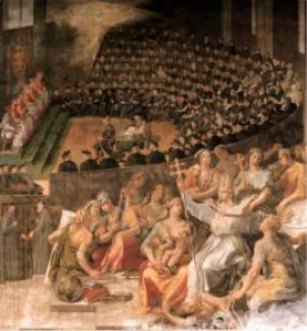 Cati, Pasquale. The Council of Trent. 1588. Fresco. Santa Maria, Trastevere, Rome.